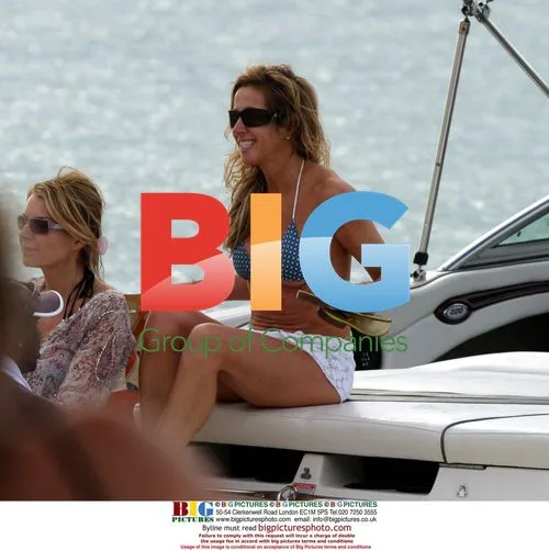 Michelle Lineker and family on Caribbean boat