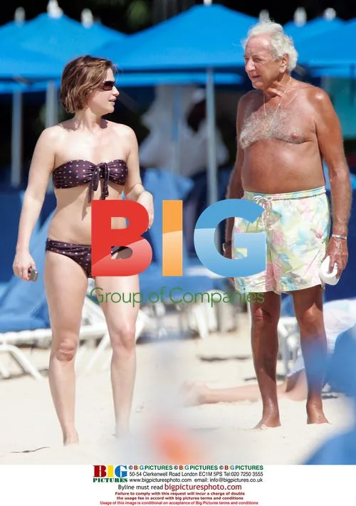 Emma Forbes and Micheal Winner on Barbados Beach