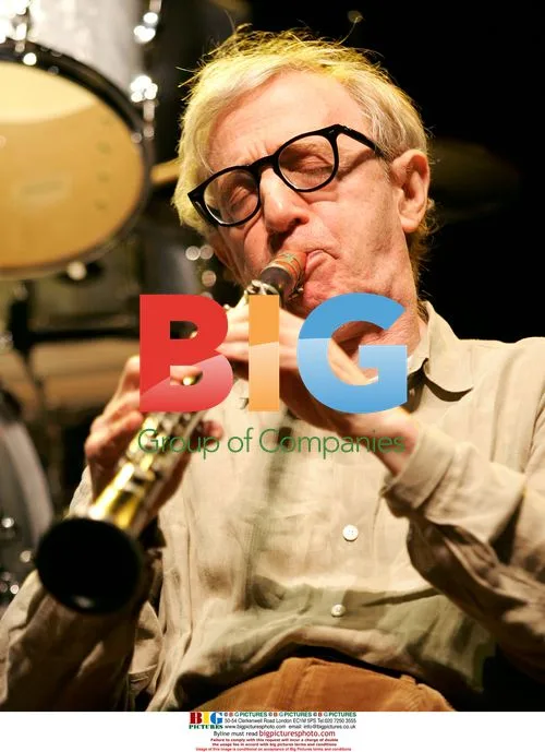 Woody Allen performs with New Orleans Jazz band