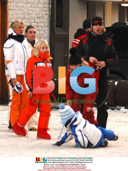Pavel Nedved and Family Skiing in Pila