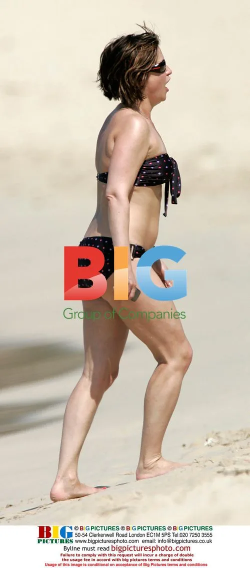 Emma Forbes on Barbados Beach