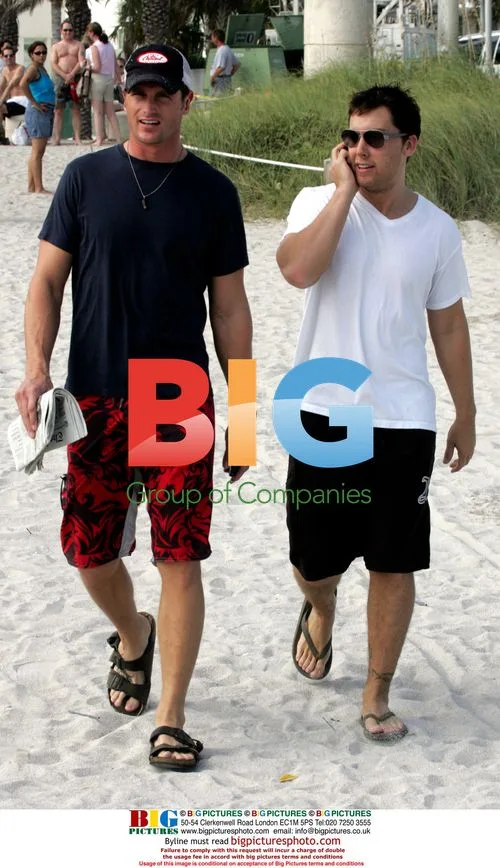 Lance Bass and Reichen Lehmkuhl swim in Miami