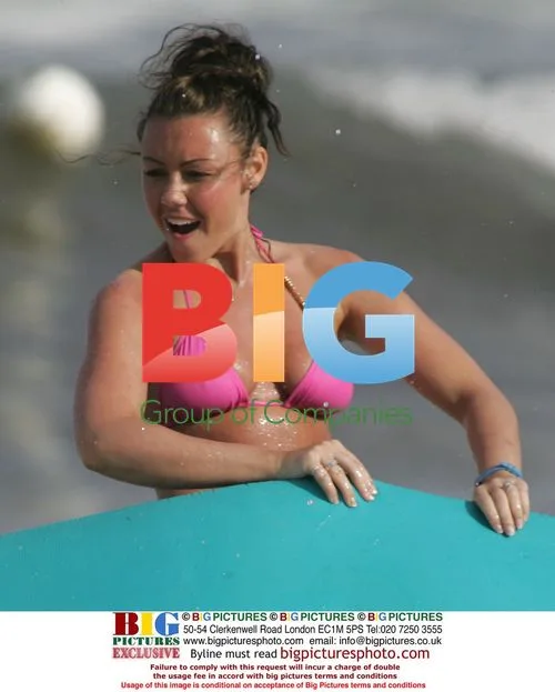 Michelle Heaton in Pink Bikini in Barbados