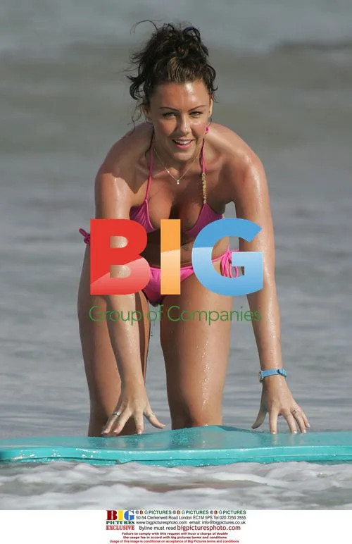 Michelle Heaton in pink bikini in Caribbean