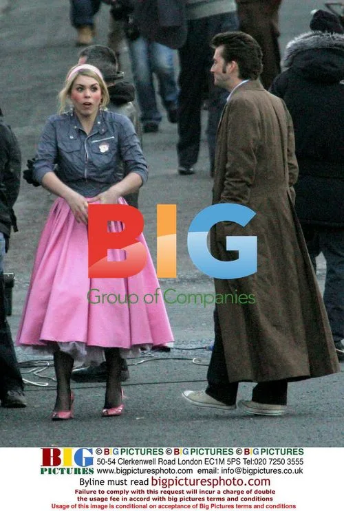 Billie Piper and David Tennant film 'Doctor Who' in Cardiff