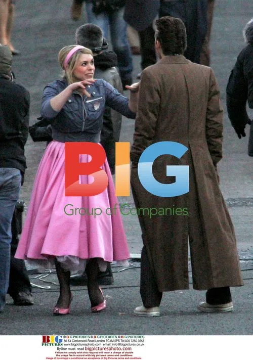 Billie Piper and David Tennant film Doctor Who