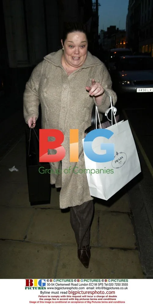 Lisa Riley shopping at Prada in London