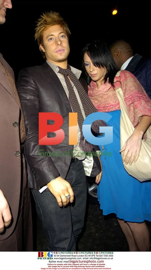 Duncan James leaving Brits 2006 after party