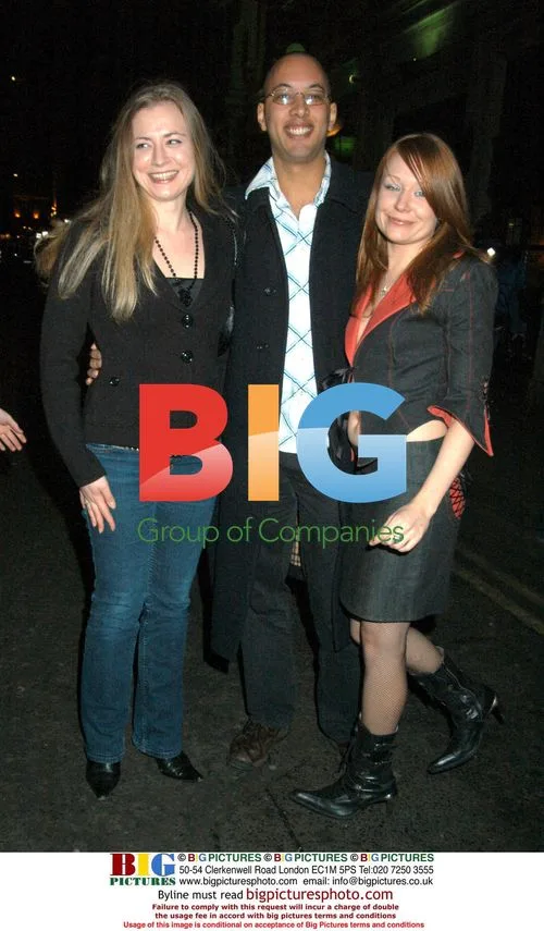 John Tickle with two women at Brits 2006 after party