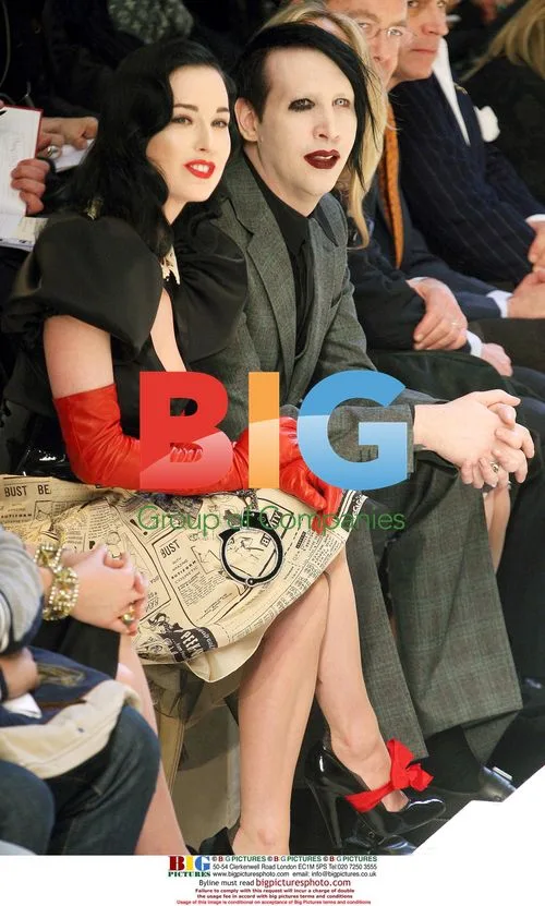 Marilyn Manson and Dita Von Teese at Moschino Fashion Show