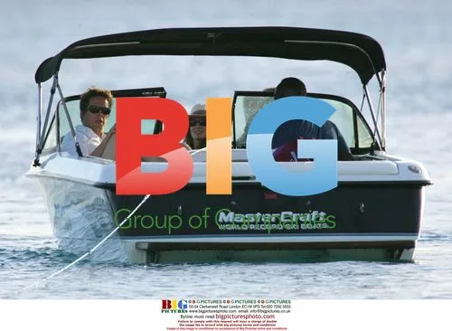 Hugh and Jemima go water-skiing in Barbados