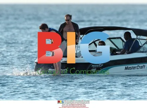 Hugh and Jemima Water Ski in Barbados