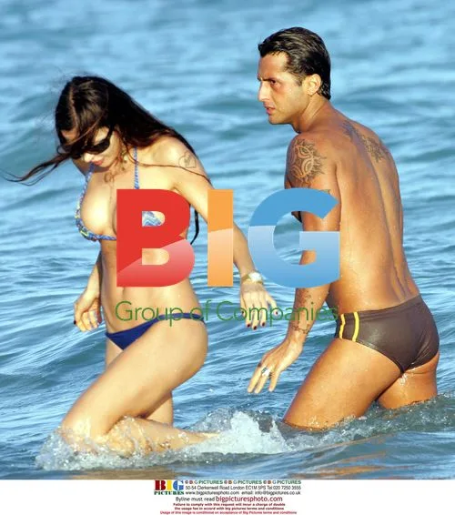 Nina Moric and Fabrizio Corona in Miami Beach