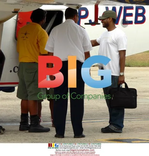 Usher Departs St. Barthelemy Airport
