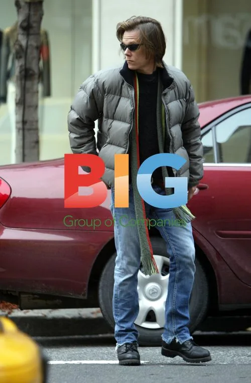 Kevin Bacon Leaving Store with Blond Hair Product