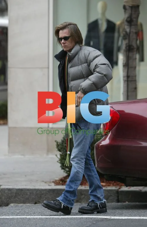 Kevin Bacon Leaves Store with Hair Product