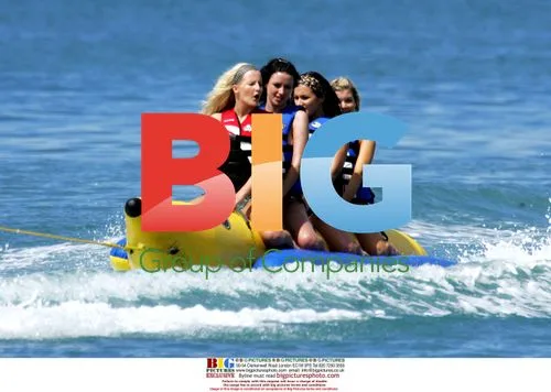 Glamour Girls Enjoy Caribbean Banana Boat Ride