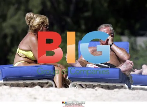 Ron Atkinson Relaxing on Barbados Beach