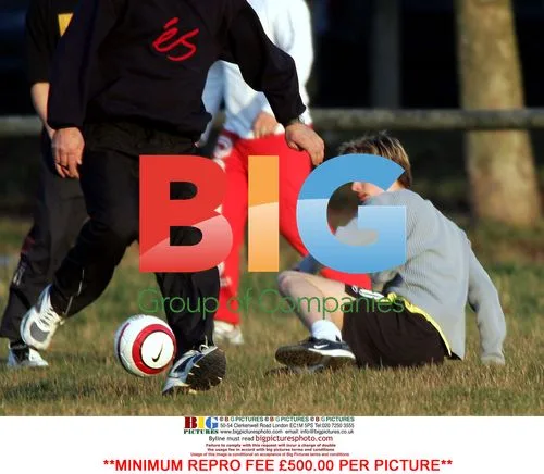 Euan Blair plays football with friends in Paris