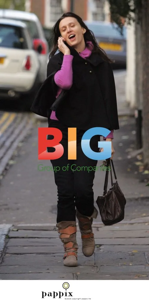 Jayne Middlemiss enjoys chat on phone in London