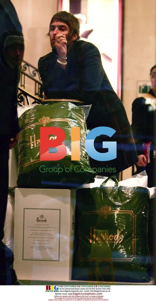 Liam Gallagher waits at Harrods