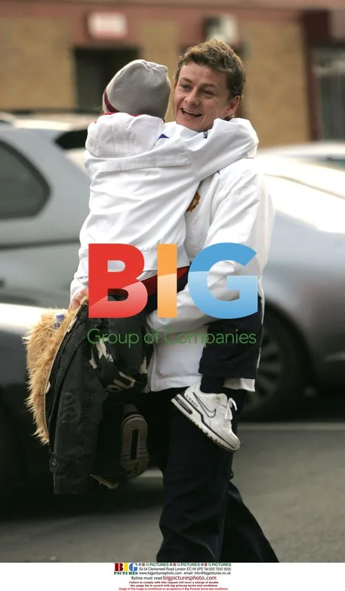 Ole Gunnar Solskjaer with son in Manchester