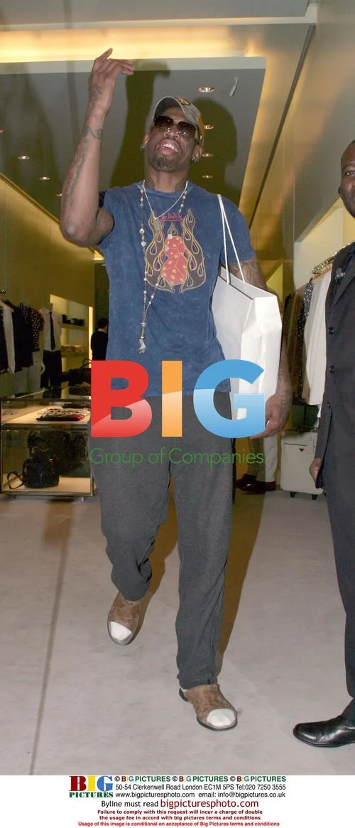 Dennis Rodman Shopping at Prada in London