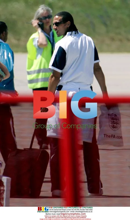 England footballers boarding plane