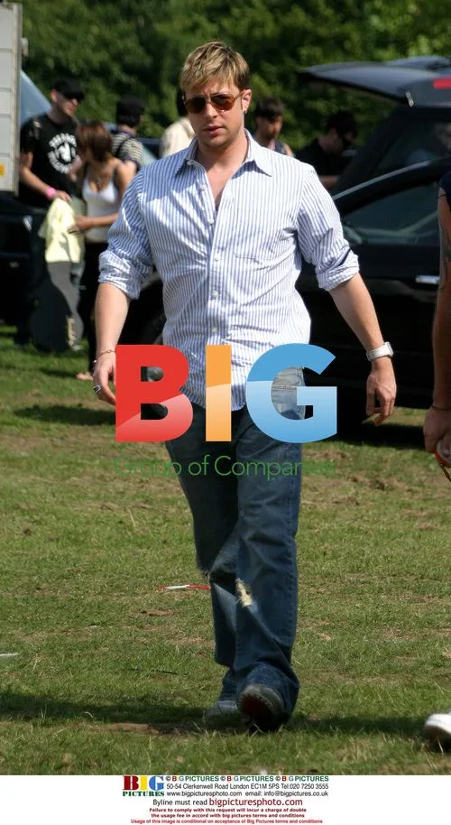 Duncan James backstage at Wave party in Swansea