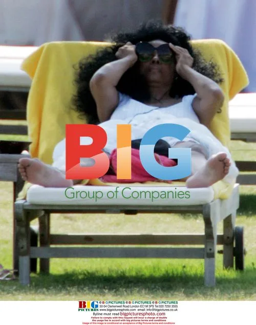 Diana Ross relaxing poolside in Italy