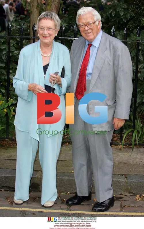 Sir Geoffrey Howe with wife at David Frost party