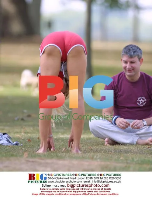 Alicia Douvall Exercising in London Park