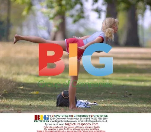 Alicia Douvall exercises in London park