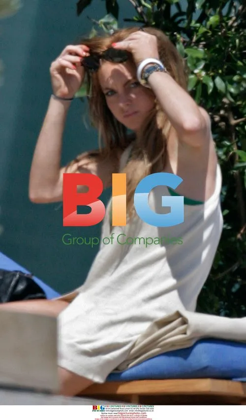 Lindsay Lohan with Harry Morton and friends in Malibu
