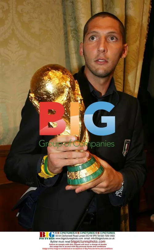 Marco Materazzi Holds World Cup Trophy