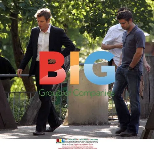 Actors Colin Farrell and Ewan McGregor on Woody Allen film set