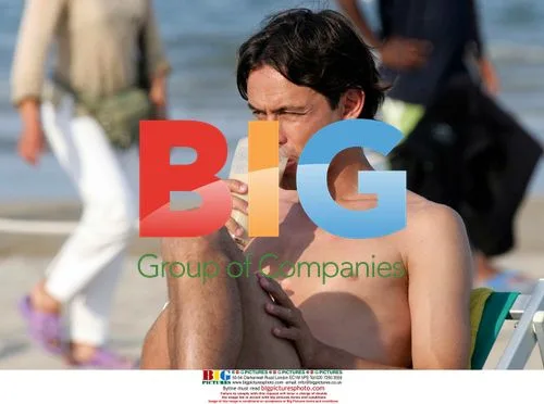 Pippo Inzaghi on beach in Milano Marittima