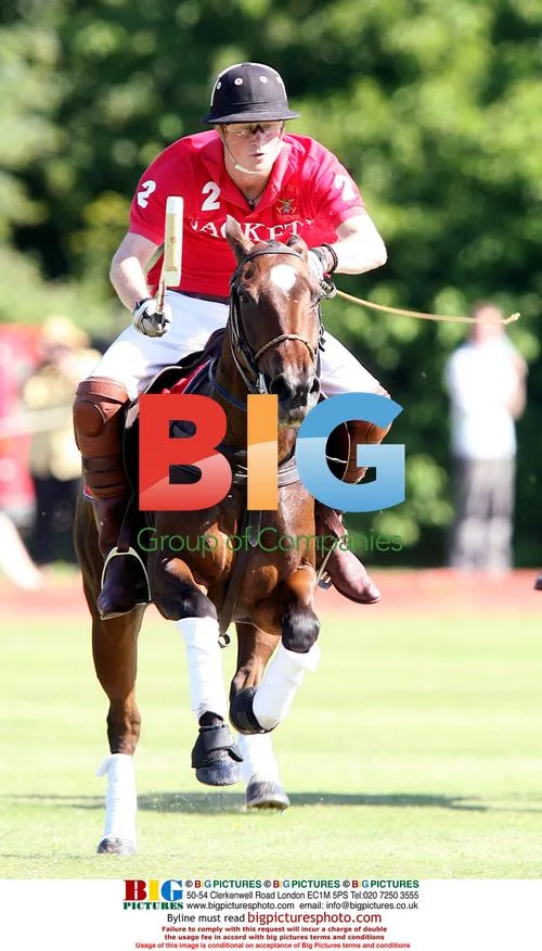 HRH Prince William plays polo with family