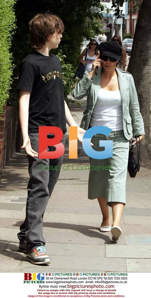 Sadie Frost with son Finley Kemp in North London