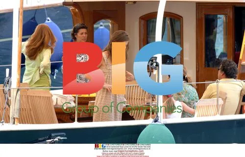 The Royal Family of Monaco on Boat in Capri