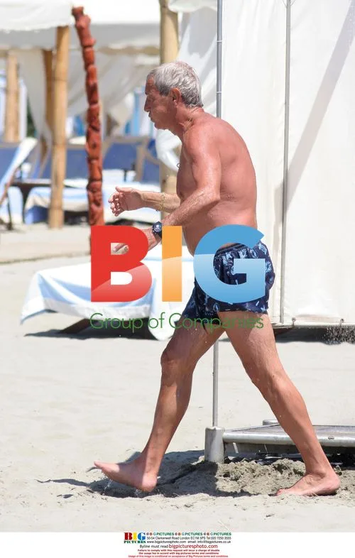 Marcello Lippi Relaxing on Beach