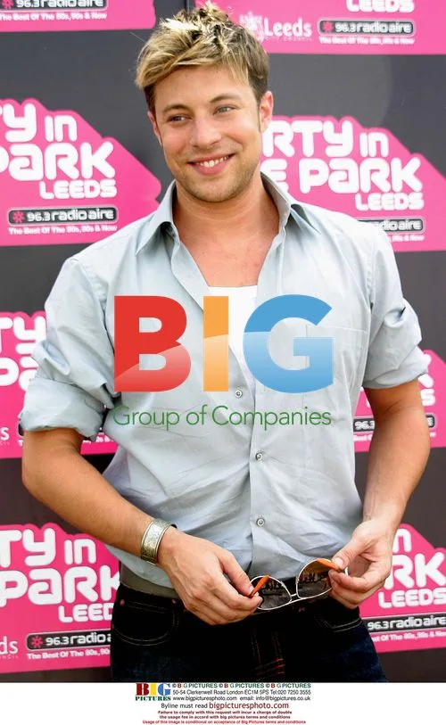 DUNCAN JAMES backstage at Radio Aire Party In The Park