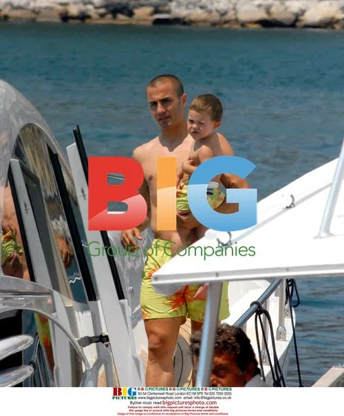 Fabio Cannavaro on boat in Naples