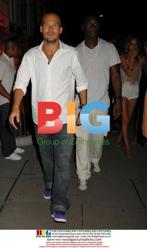 Footballer Freddie Ljungberg out in London