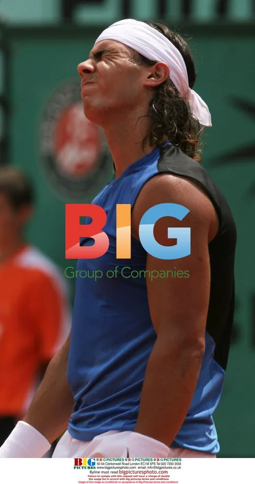 Rafael Nadal reacts at French Open