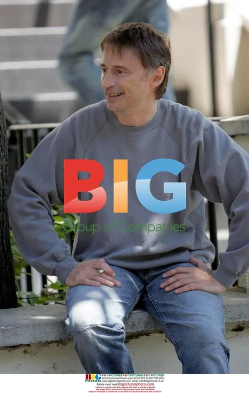 Robert on film set in London