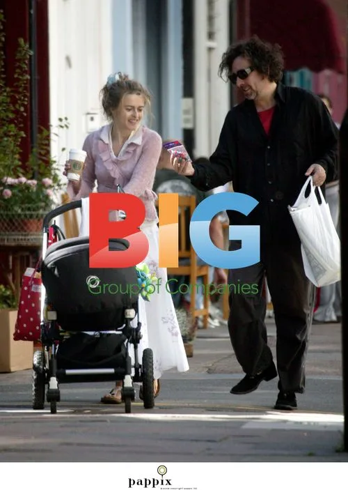 Tim Burton and Helena Bonham Carter with son