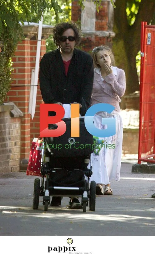 Tim Burton and Helena Bonham Carter with son