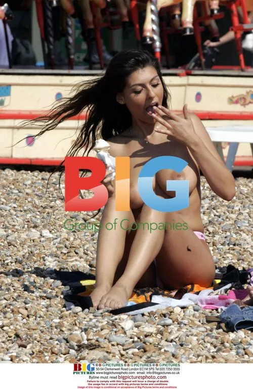 Hayley Marie and Claire strip down at the beach