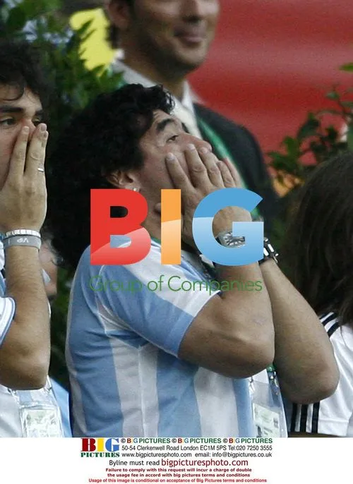 Maradona celebrates with daughter at 2006 World Cup